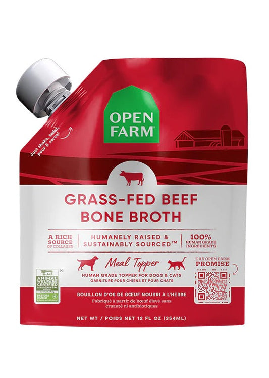 Open Farm Beef Bone Broth For Dogs & Cats (12oz)