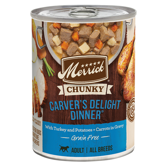 Merrick Chunky Grain Free Adult Carvers Delight Dinner Wet Dog Food (12.7oz)