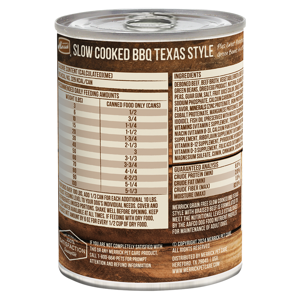 Merrick Slow Cooked Grain Free Adult Texas Beef Wet Dog Food (12.7oz)